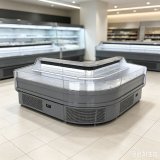 CE Certified L-Shaped Meat Cooler Anti-Corrosion Open Display Case for Large Supermarket Deli