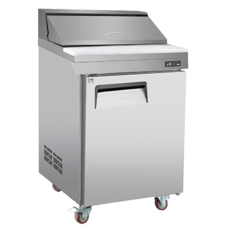 Commercial Saladette Stainless Steel Salad Bar Refrigerator Salad Prep Table Pizza Sandwich Under Counter Display Prep Chiller