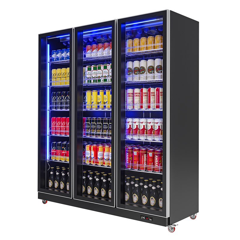 Foshan Portable Beer Back bar Cooler Counter Glass 3 Door bar Fridge