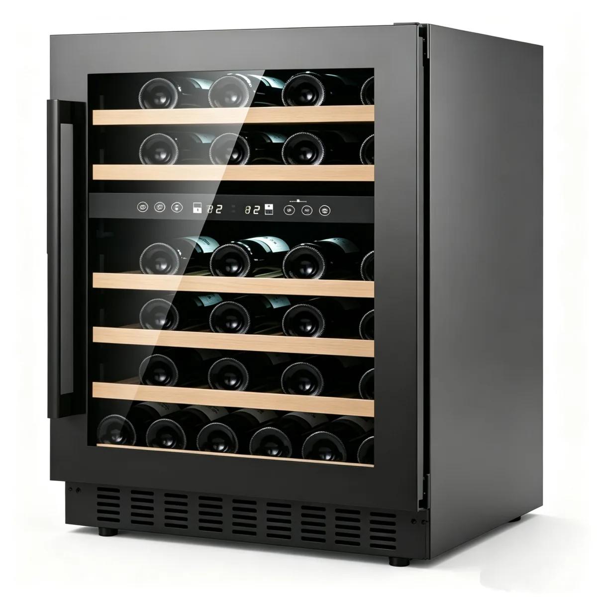 G-Touch Control  Zone Wine Cabinet With Pull Out Beech Racks