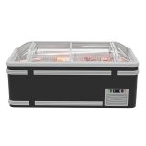 Curve Glass Cover Style Plate Freezer Horizontal Chiller Meat Frozen Display Mini Freezer for Meat