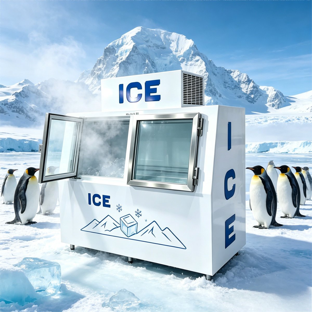 C-Top Mounted Condenser Double Door Ice Storage Freezer Fast Circulation Cooling Ice Storage Equipment