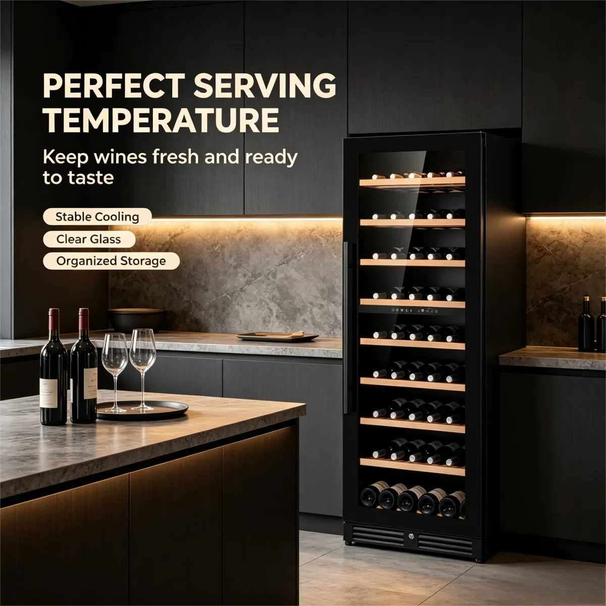 C-Digital Control Compressor Vertical Wine Cabinet 275L Constant Preservation