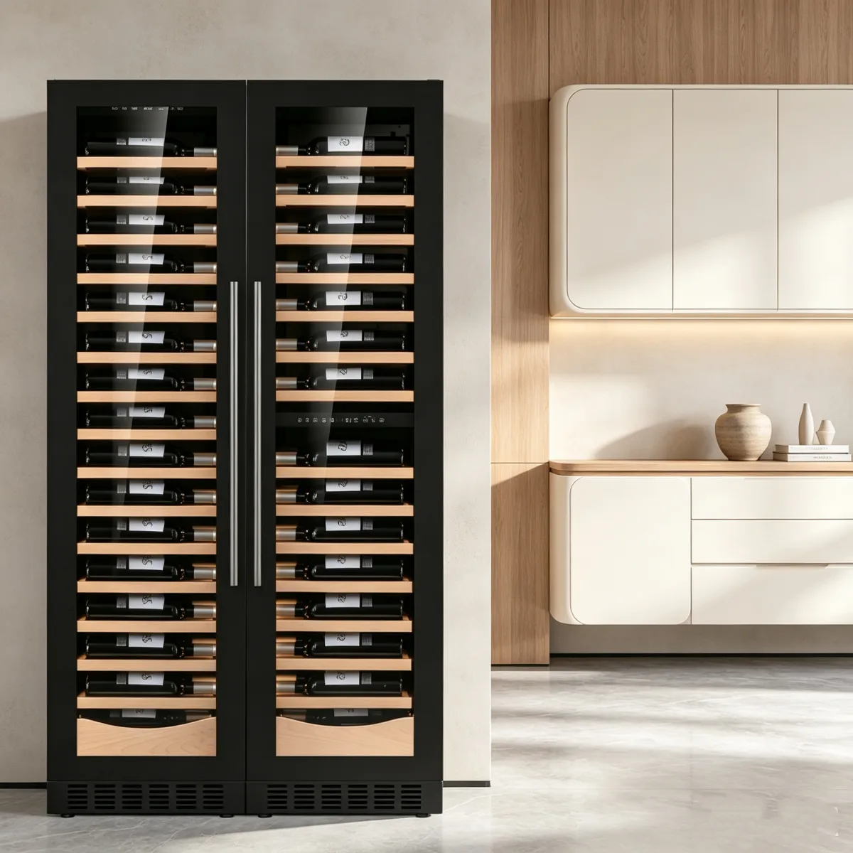 L-  Air Cooling Wine Cooler Temperature Memory Door Open Alarm Single Glass Door Vertical Wine Fridge
