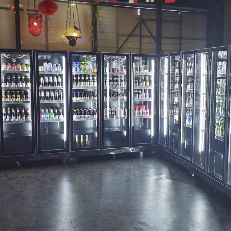 Foshan Portable Beer Back bar Cooler Counter Glass 3 Door bar Fridge