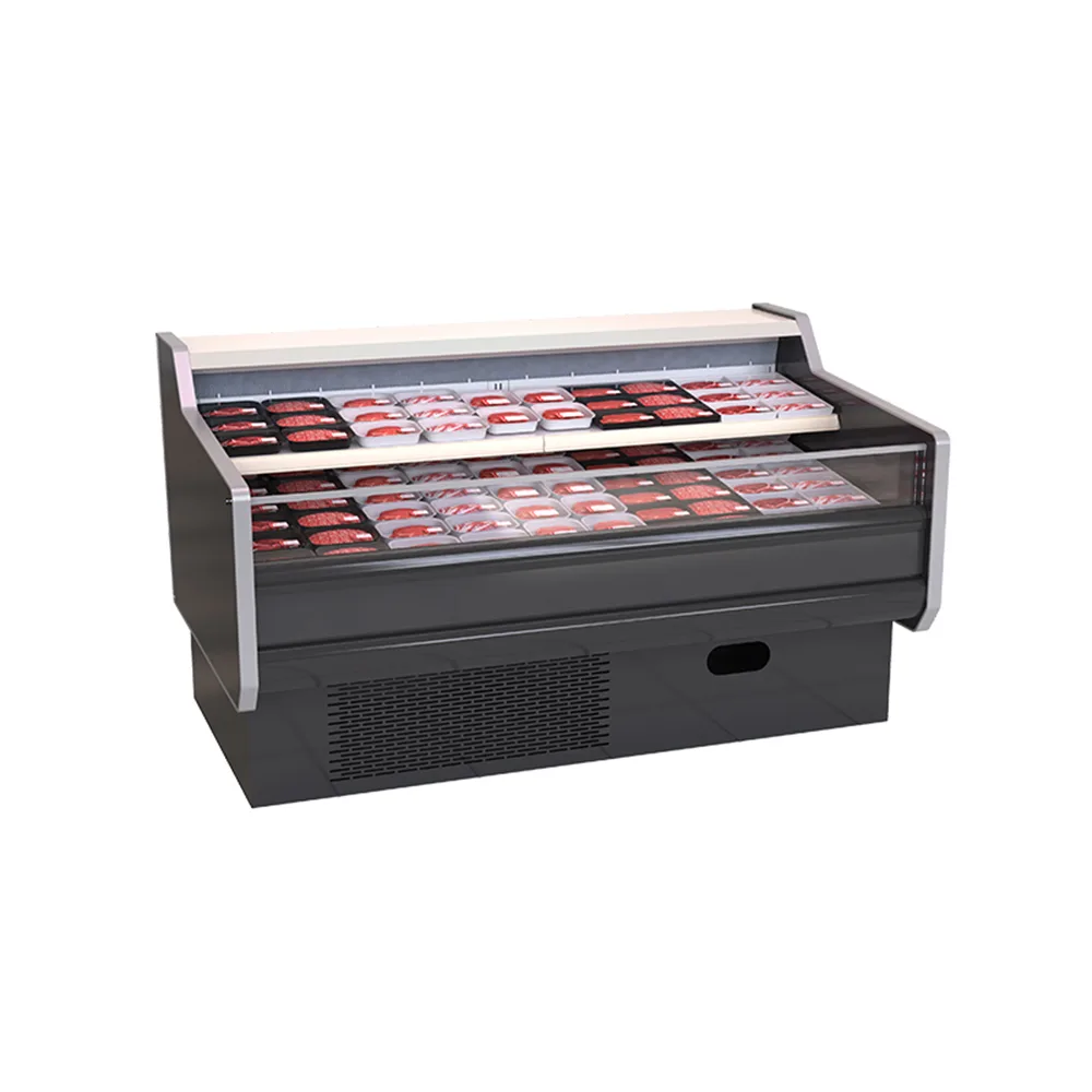 Chain Store Special Open Meat Showcase Efficient Air Cooling Raw Meat Refrigerated Display Counter