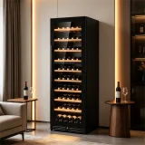 C-275L Vertical Built-in Wine Refrigerator Solid Wood Racks 5-20℃