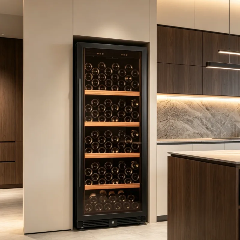 L-Factory OEM Slim Single Door Wine Cooler Custom Color Stainless Steel Wine Fridge Wholesale