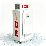 L-Vertical Outdoor Ice Storage Bin Freezer Mobile Ice Cube Storage Freezer With Universal Wheels