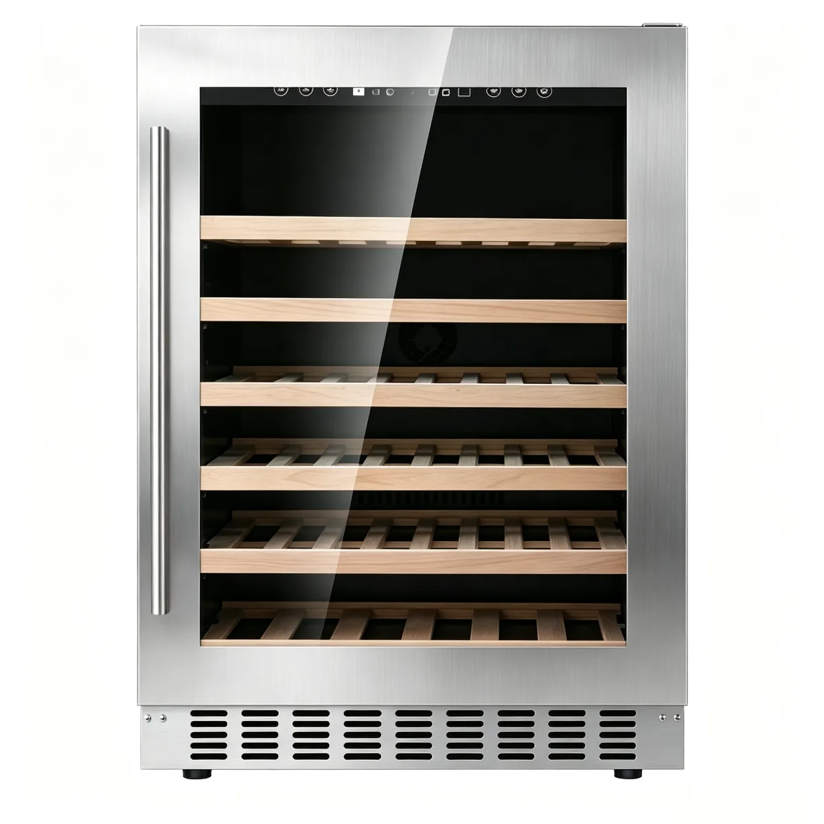 G-Fan Cooling Touch Control Wine Cabinet With Roll Out Beech Racks