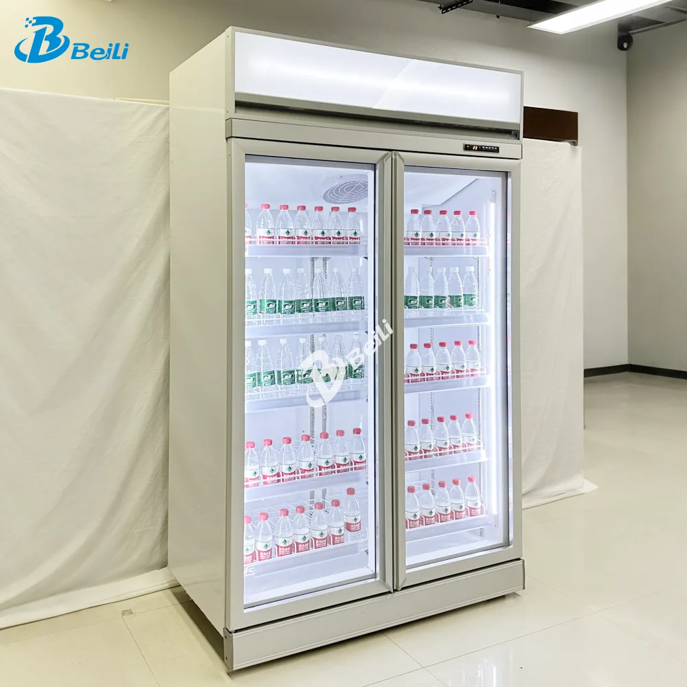 Glass Door Double Beer Fridge Freezer  Pepsi Fridge