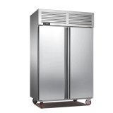 Dual French Door Stainless Steel Commercial Refrigerator Stand-Freezer with Fan Cooling Single-Temperature for Kitchen Use