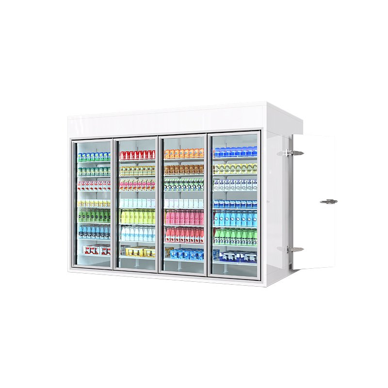 Rear Access Back Stock Display Cooler Commercial Glass Door Walk-in Refrigerator for Supermarket