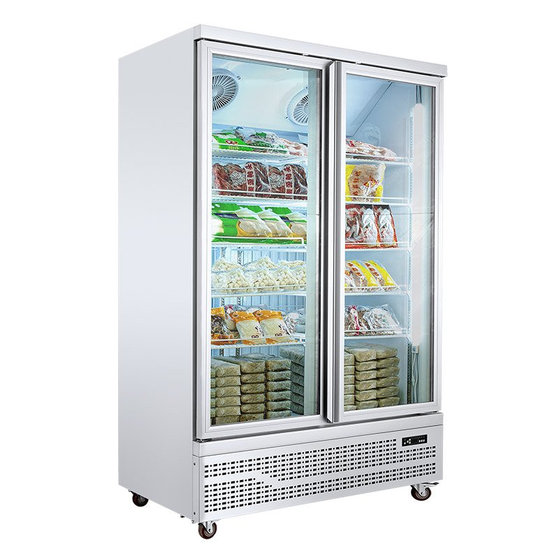 Superstore Display Vertical Used Back bar Glass Door Show case Freezer for Vegetables and Fruits