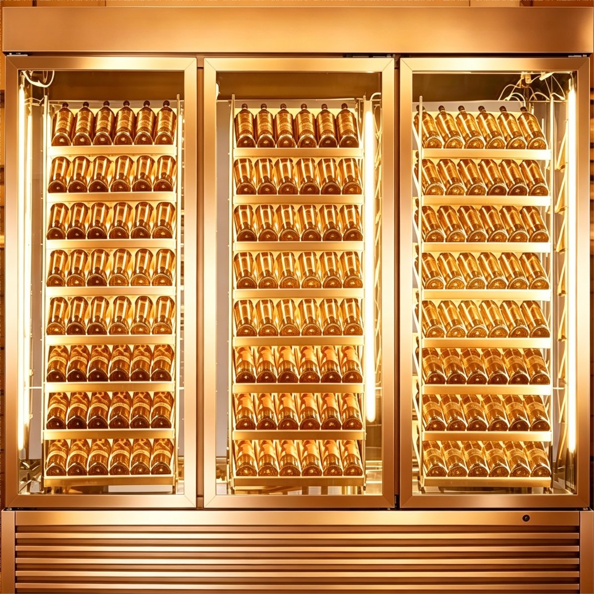 G-Bottom Mount Compressor Triple Door Wine Cooler Cabinet