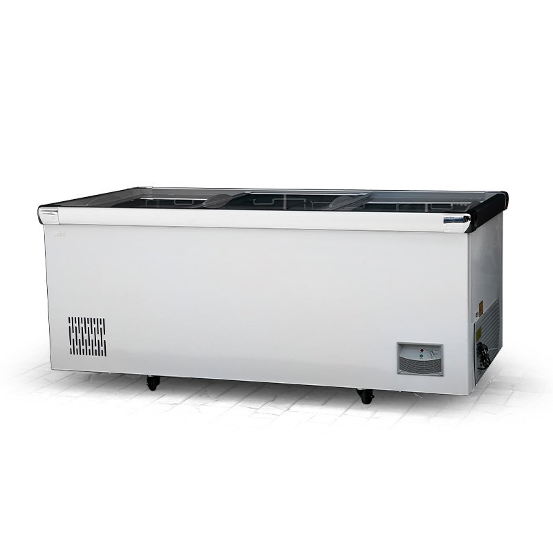 Top Open Lid Chest Freezer Supermarket Frozen Food Meat Island Refrigerator Glass Door Freezer Deep Fridge Freezer