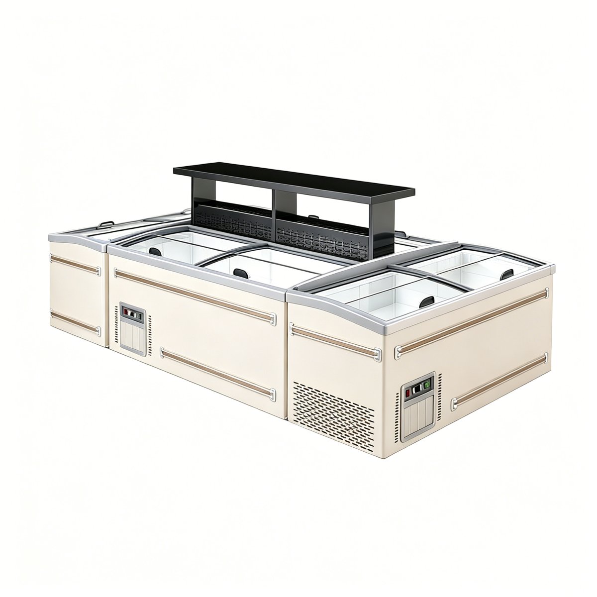 L-Supermarket Combined Island Refrigerated Showcase for Ice Cream Frozen Meat Display