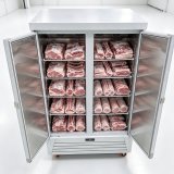 2 Door Reach-in Commercial Fridge Fan Cooling Large Capacity Kitchen Refrigerator