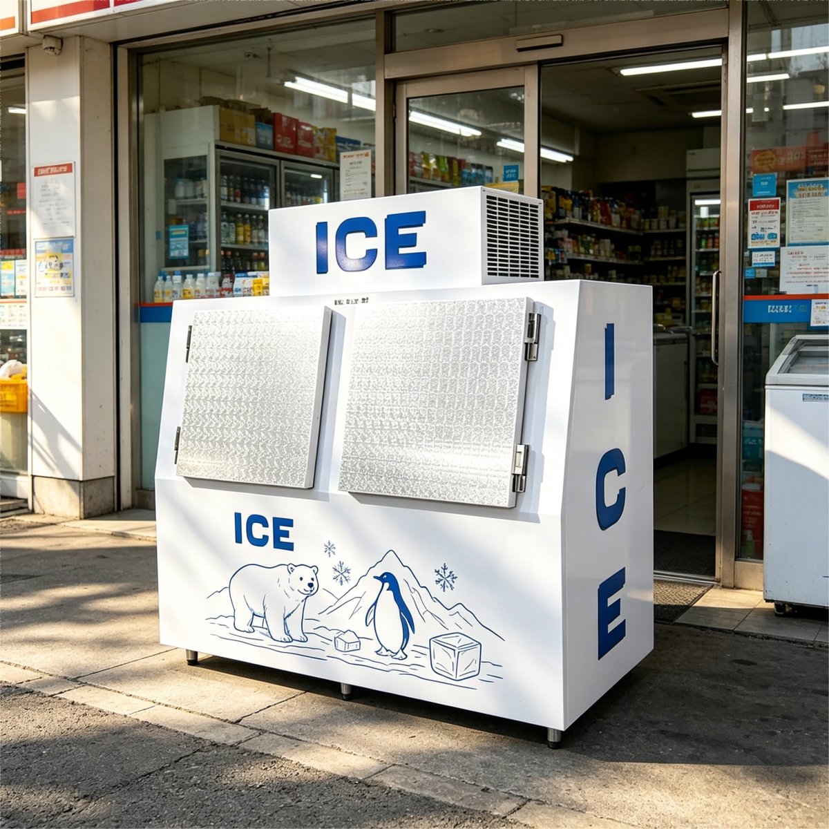 C-Energy Saving Double Door Ice Storage Freezer with Fast Uniform Cooling for Seafood Market