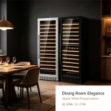 C-425L Vertical Built-in Wine Refrigerator Solid Wood Storage Racks