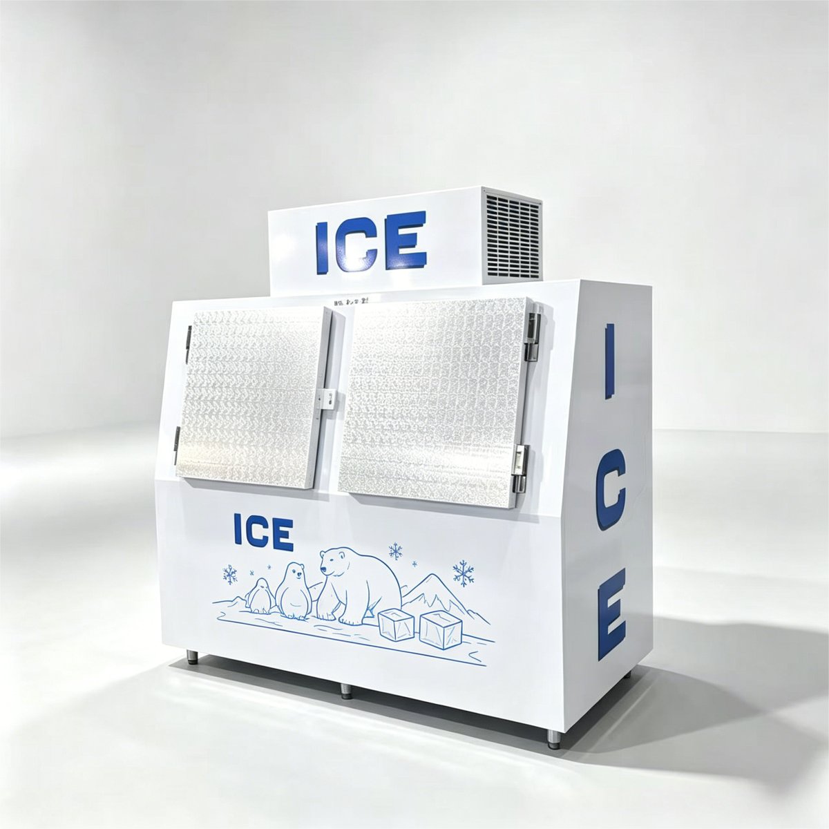 C-Top Mounted Condenser Double Door Ice Storage Freezer Fast Circulation Cooling Ice Storage Equipment