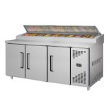 Commercial Under Counter Display Refrigerator Pizza Salad Bar Cooler with LED Light 220V Cooling Freezer