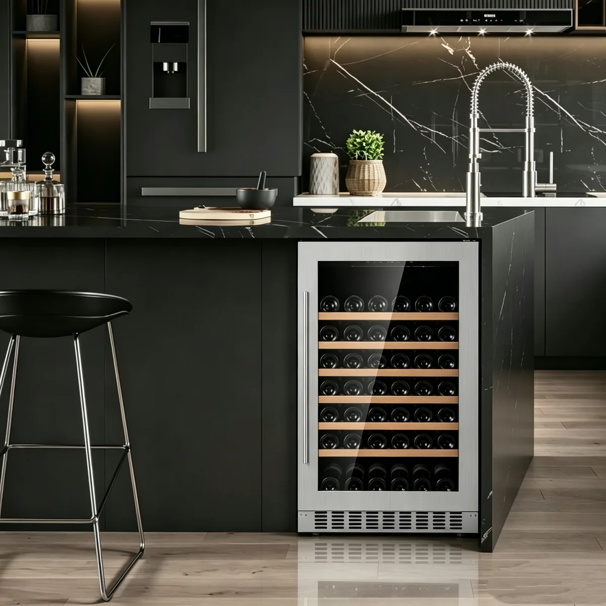 L- Commercial Slim Wine Display Cabinet Single Door Constant Temp Wine Cooler for Cafe Hotel Restaurant