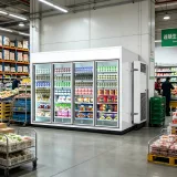 Walk-in Glass Door Display Fridge Freezer Food Grade Commercial Refrigeration Equipment