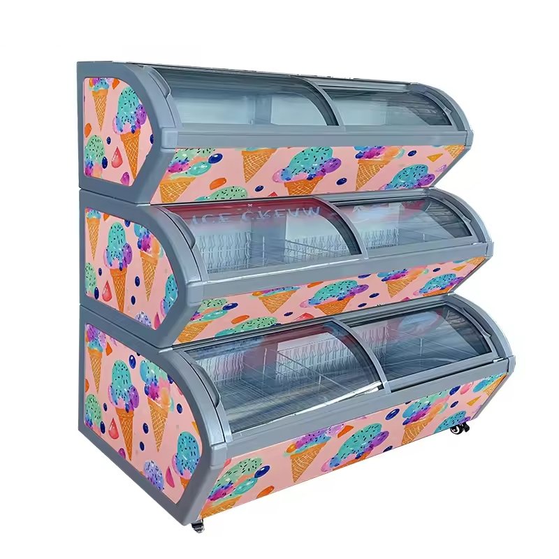 Commercial Ice Cream Display Freezer Countertop Refrigerated Showcase for Convenience Store