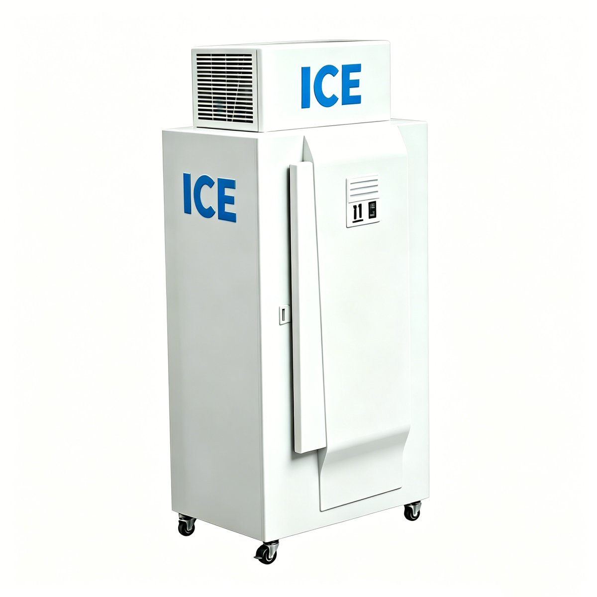 L-Stainless Steel Liner Vertical Ice Storage Freezer Portable Ice Merchandiser Freezer With Lockable Door