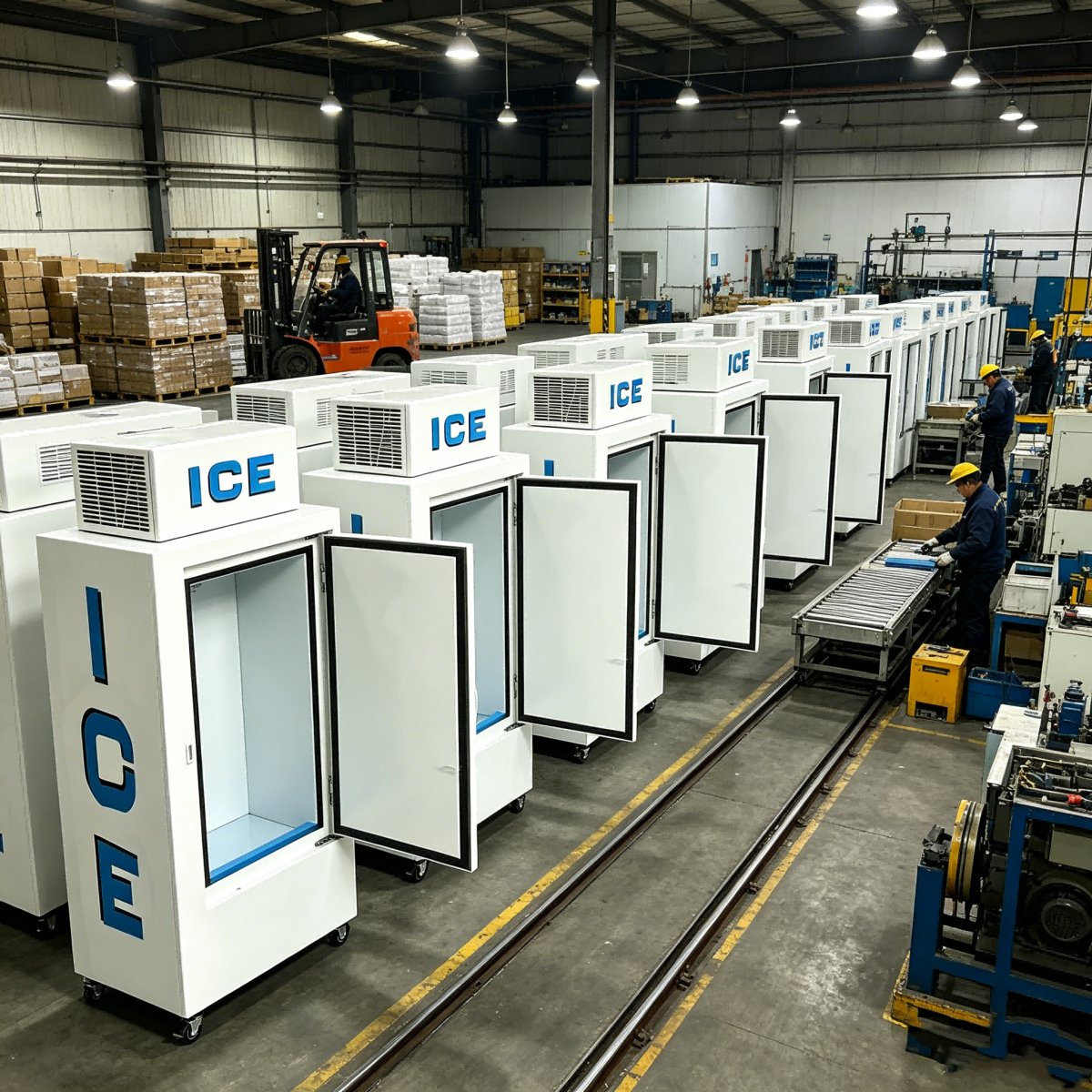 L-Energy Saving Upright Ice Storage Freezer High Density Foaming Ice Storage Cabinet With Custom Logo