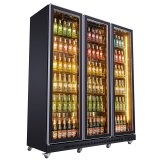 Large Capacity 3 Door Beer Bottle Cooler Glass Door Commercial Beer Fridge