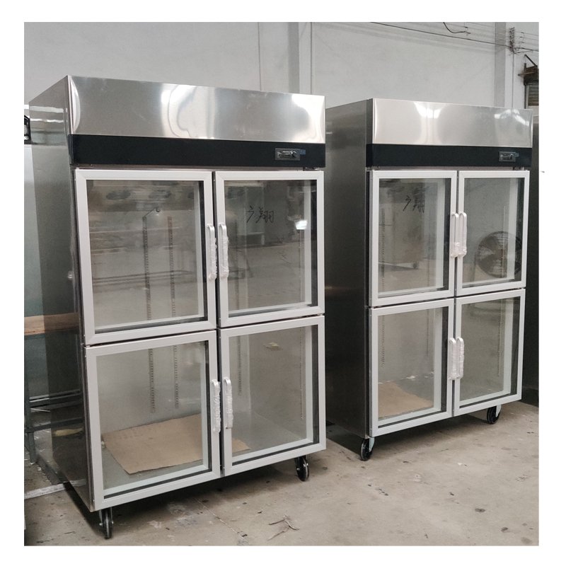 Commercial 4-Door Kimchi Refrigerator 201/304 Stainless Steel Restaurant Kitchen Fridge Vertical Deep Refrigeration Equipment