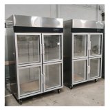 Commercial 4-Door Kimchi Refrigerator 201/304 Stainless Steel Restaurant Kitchen Fridge Vertical Deep Refrigeration Equipment