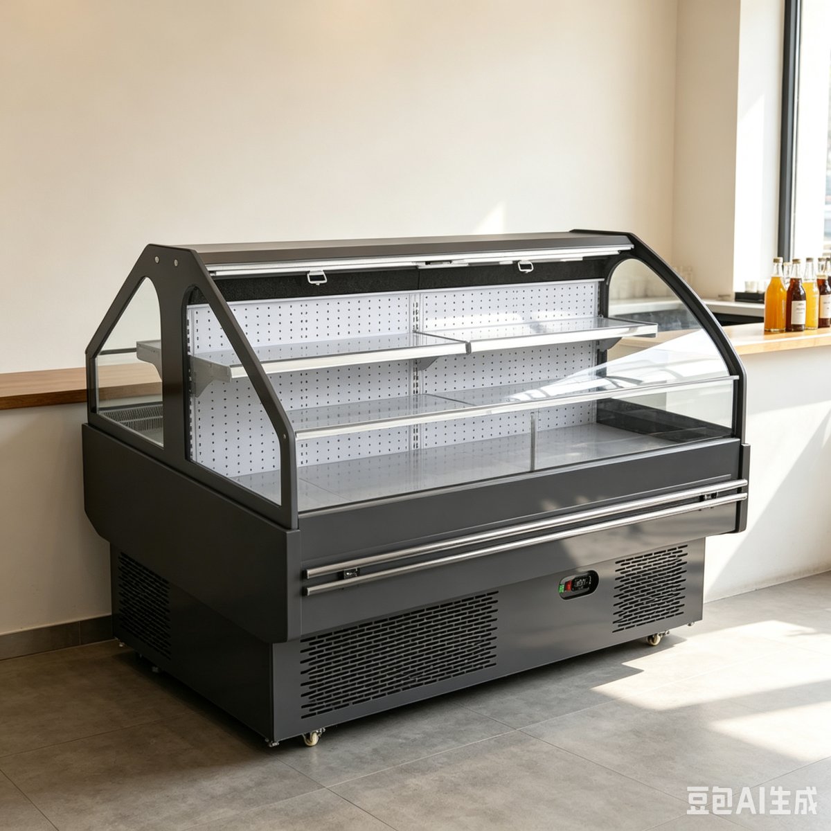 Commercial Deli Display Case Lift-Up Glass Door Meat Cooler for Butcher Shop Deli Food Display