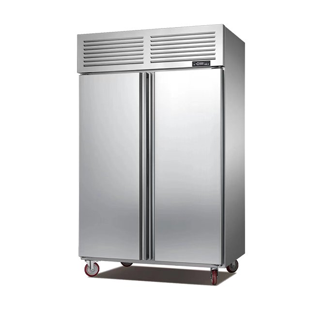 Commercial Kitchen Stainless Steel Upright Freezer 2-Door Vertical Fresh-Keeping Refrigerator Fan Cooling Commercial Freezer