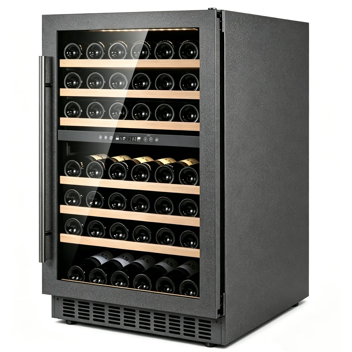 G-Touch Control  Zone Wine Cabinet With Pull Out Beech Wood Shelves