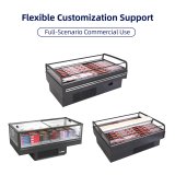 Low Noise Compressor Single Sliding Transparent Glass Chest Display Freezer