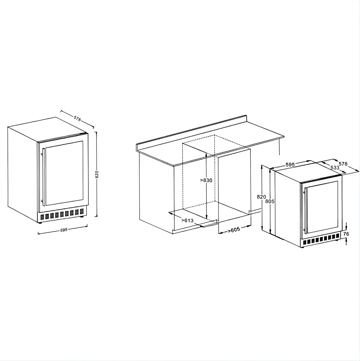 L- Small Built in Wine Cabinet Temperature Memory Function Slim Vertical Household Wine Display Cooler