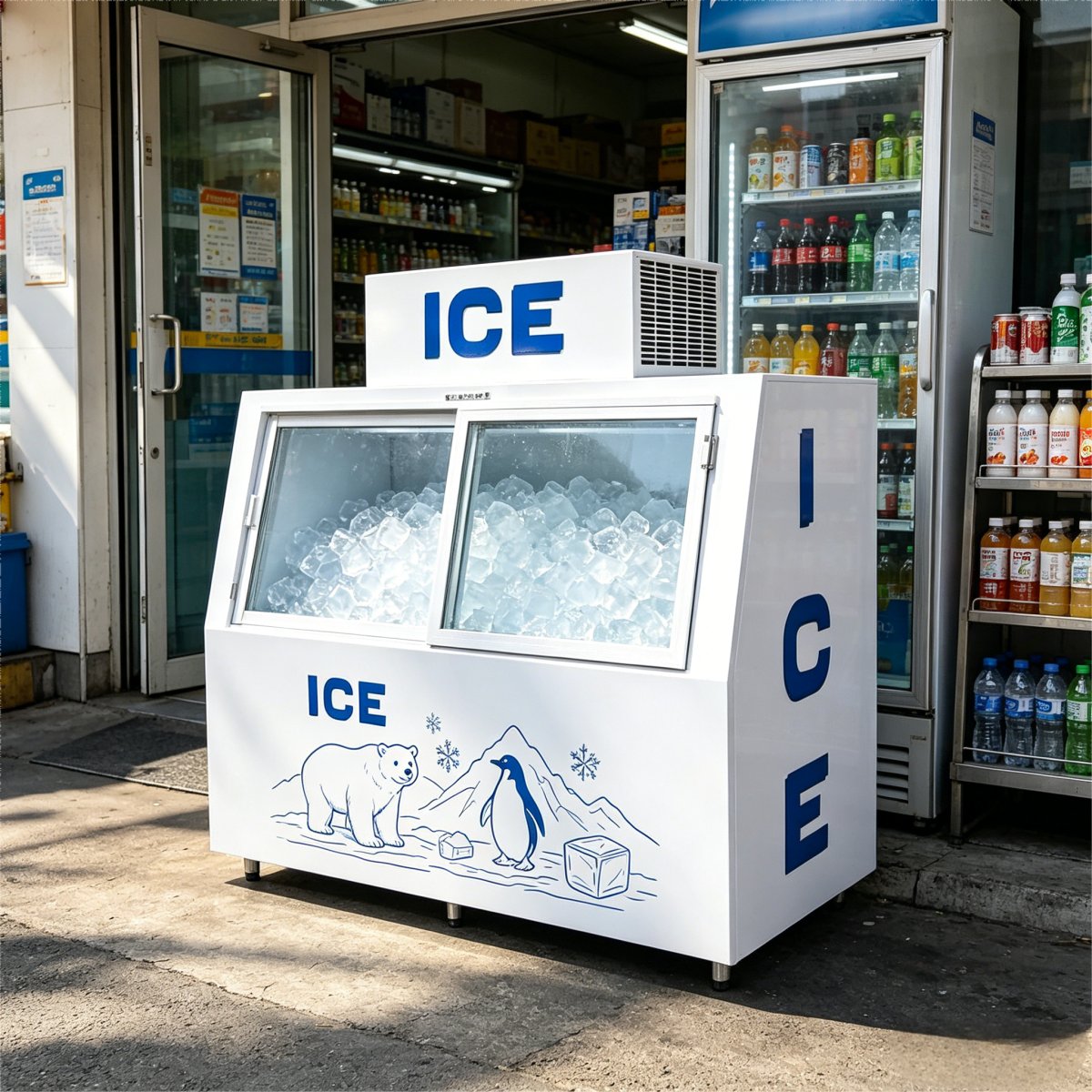 C-Digital Display Temperature Control Double Door Commercial Ice Storage Freezer for Ice Factory