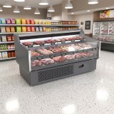 Commercial Supermarket Double-layer Fresh Meat Display Refrigerated Display Cabinet