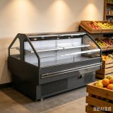 Energy Saving Curved Glass Deli Showcase Bright LED Lighting Meat Display Case for Cooked Food