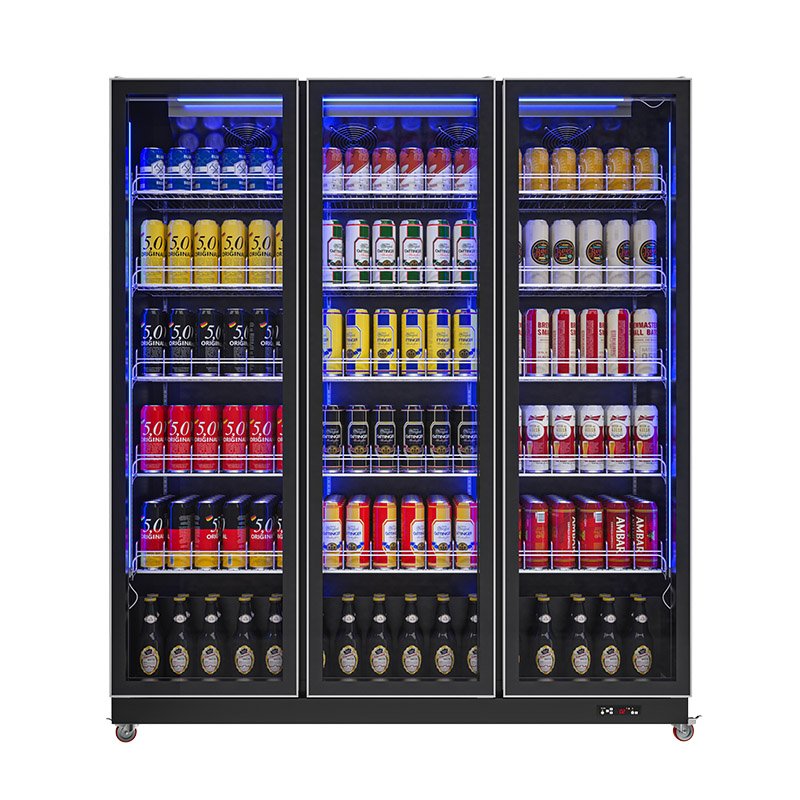 Foshan Portable Beer Back bar Cooler Counter Glass 3 Door bar Fridge