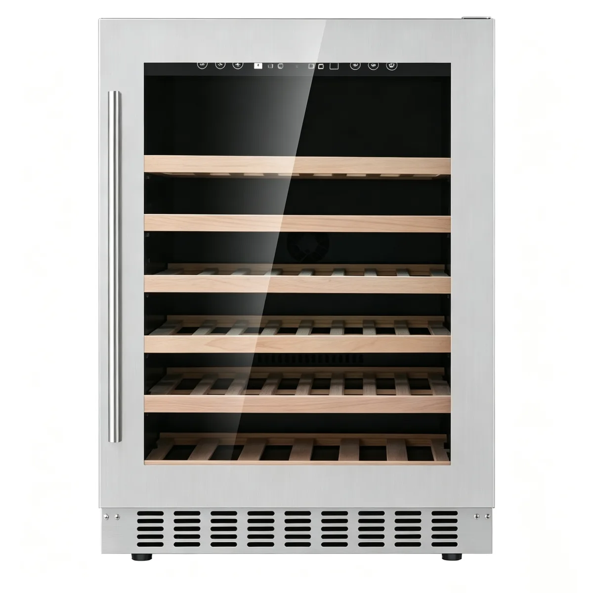 G-Fan Cooling Touch Control Wine Cabinet With Roll Out Beech Racks