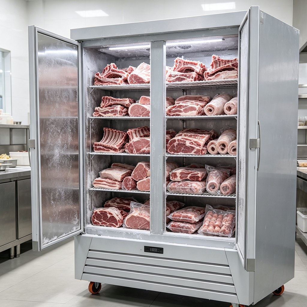 Double Door Stainless Steel Commercial Upright Refrigerator for Restaurant Hotel