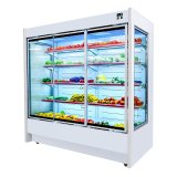Multi Deck Open Meat Display Refrigerator Fruit in Supermarket