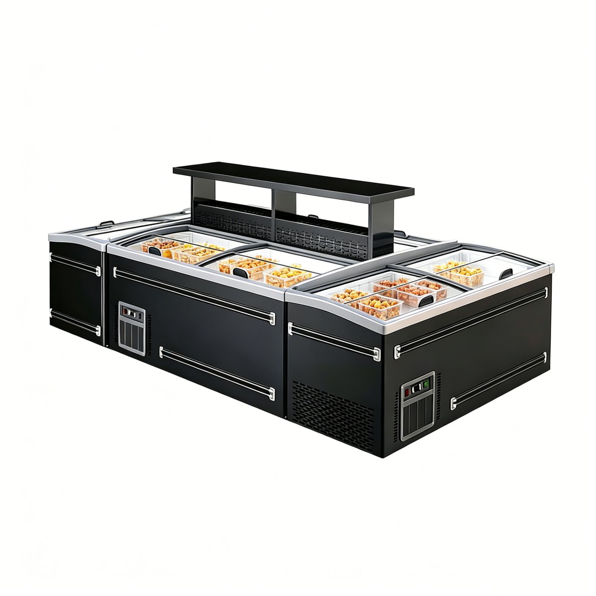 L-Supermarket Combined Island Refrigerated Showcase for Ice Cream Frozen Meat Display