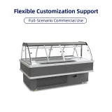 Commercial Mobile Deli Cooler Digital Temp Control Tempered Glass Cooked Food Refrigerated Display Cabinet
