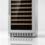 C-Large Vertical Built-in Wine Refrigerator With Wooden Shelves