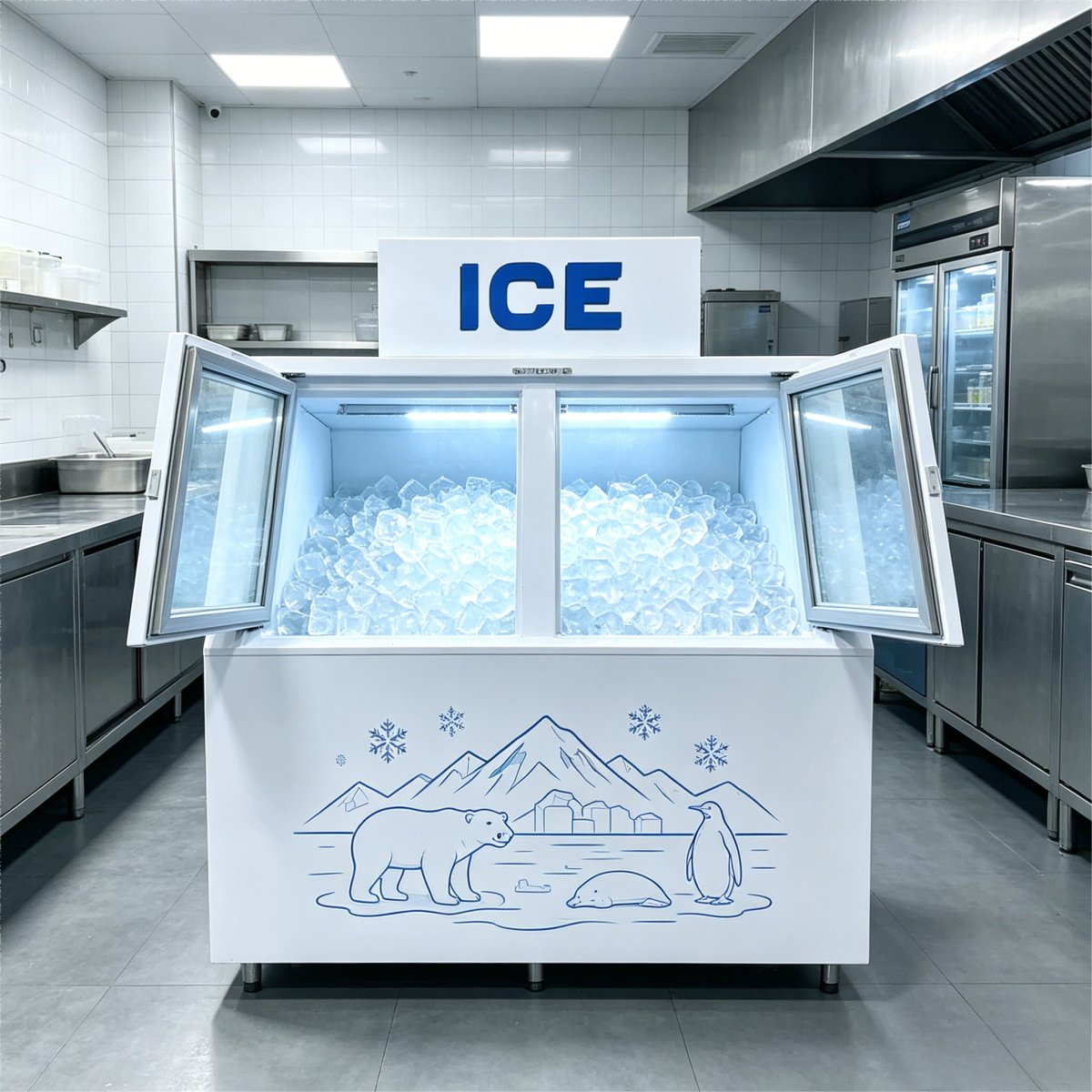 C-Energy Saving Air Cooling Commercial Ice Storage Freezer with Digital Temperature Control